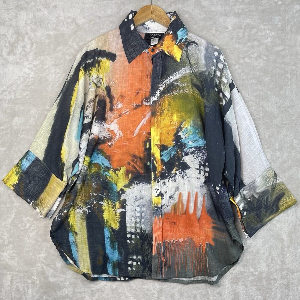 Dilemma New York Abstract Shirt Boxy Artsy Avant Garde One Size Maximalism
